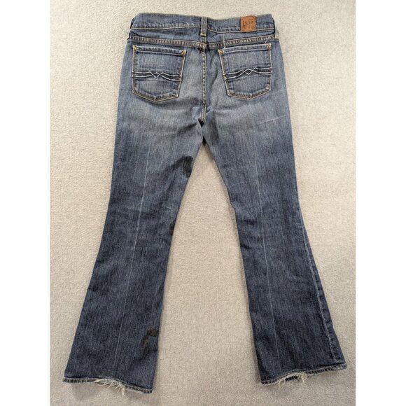 VTG Lucky Brand Zoe Jeans Womens 6 Blue Flare Bootcut Distressed Made USA Denim - Picture 8 of 16